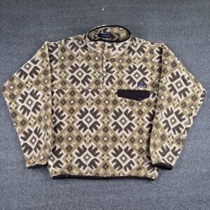 Vintage Patagonia Synchilla Snap-T Pullover Mens Small Brown Aztec Southwestern